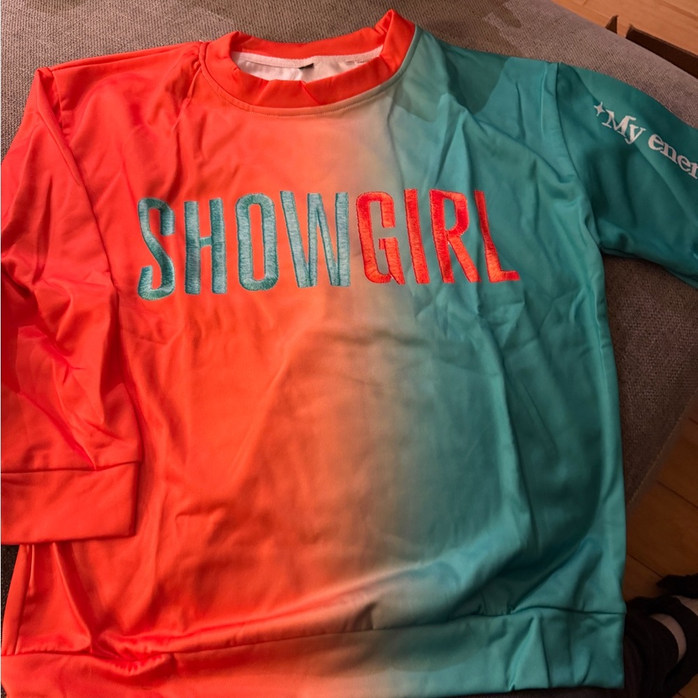 “Showgirl” thick long sleeve T  size L Great for a Taylor Swift fan!